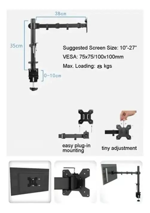 SOPORTE DE MONITOR ARTICULADO PARA PANTALLAS DE 13 A 27 PULGADAS - 3