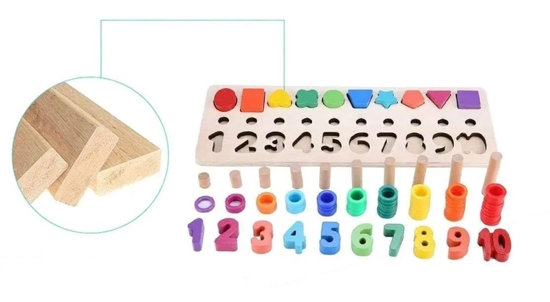 JUGUETE DE MADERA PARA APRENDER NUMEROS Y MATEMATICAS - 7