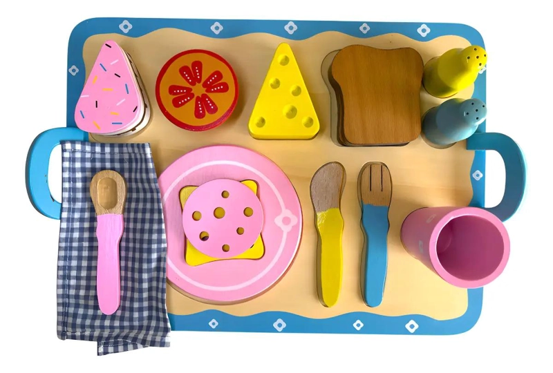 SET DE DESAYUNO INFANTIL DE MADERA PARA JUEGO IMAGINATIVO - 1