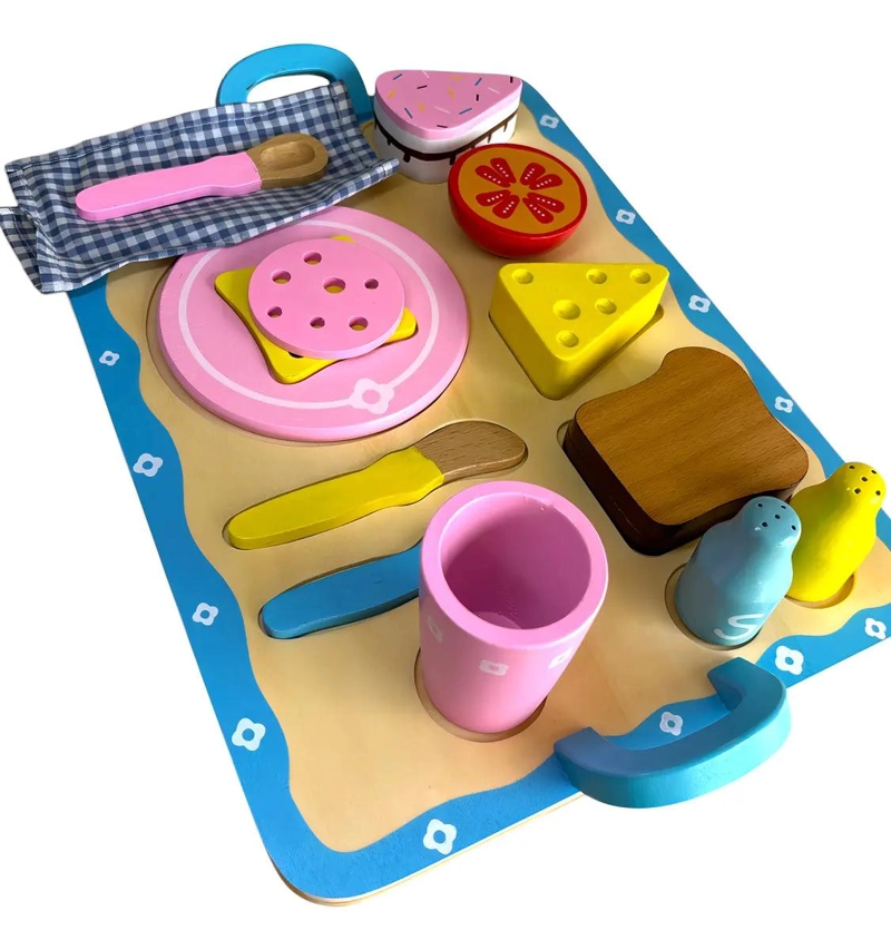 SET DE DESAYUNO INFANTIL DE MADERA PARA JUEGO IMAGINATIVO - 2