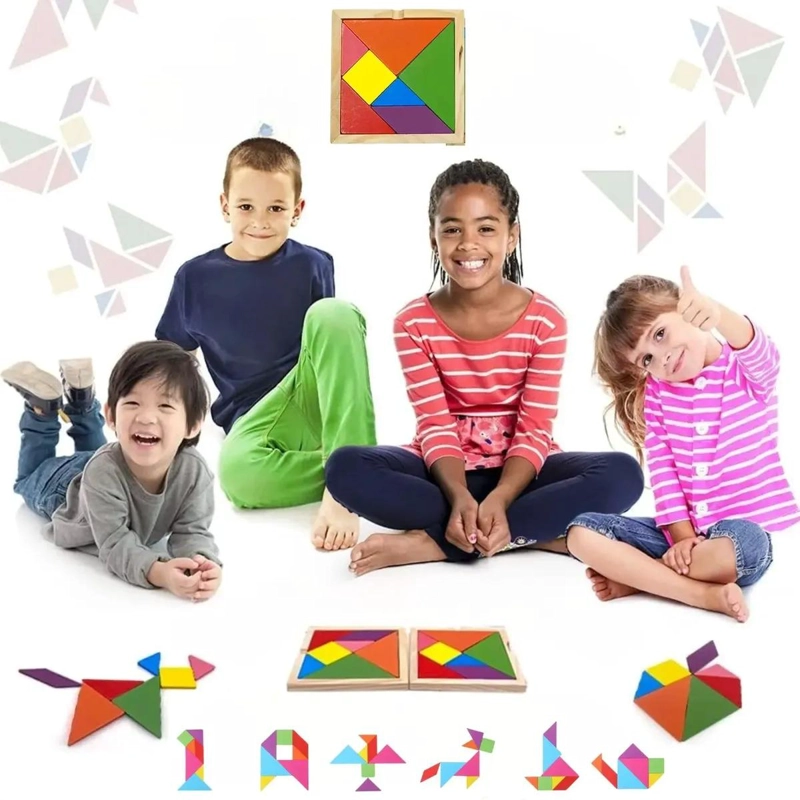 PACK DE 10 JUGUETES DIDACTICOS DE MADERA MULTICOLOR PARA NIÑOS - 6