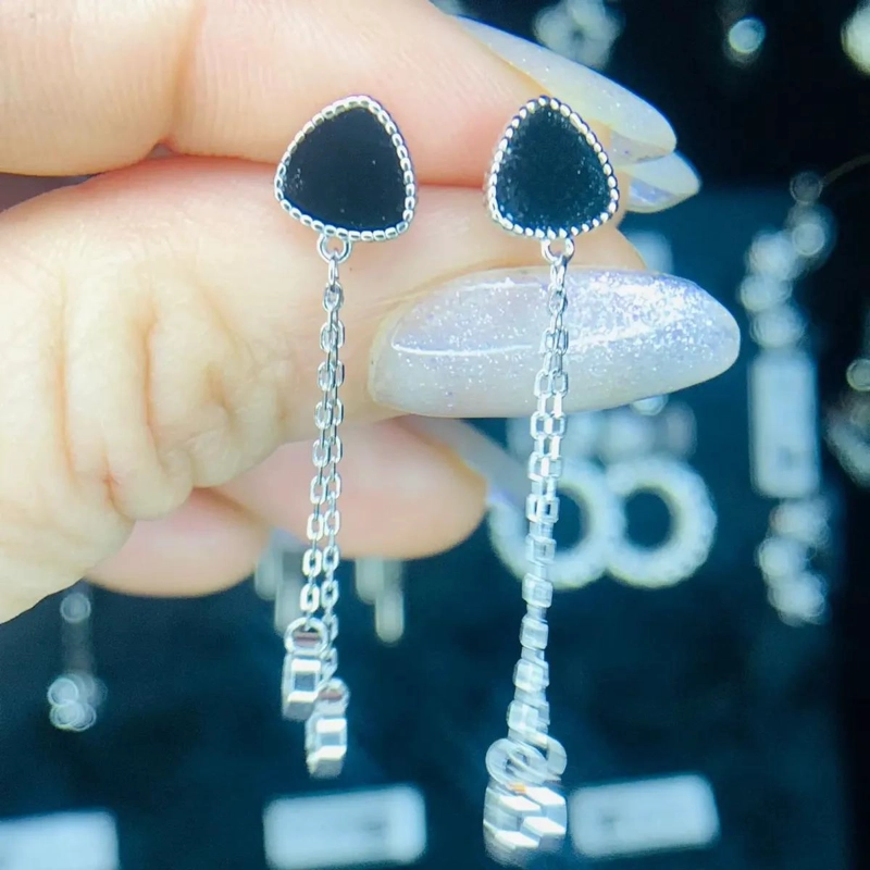 AROS LARGOS DE PLATA 925 CON DISEÑO DE FLORES Y HILOS - 5