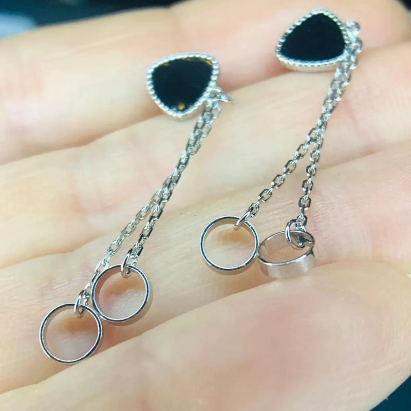 AROS LARGOS DE PLATA 925 CON DISEÑO DE FLORES Y HILOS - 6