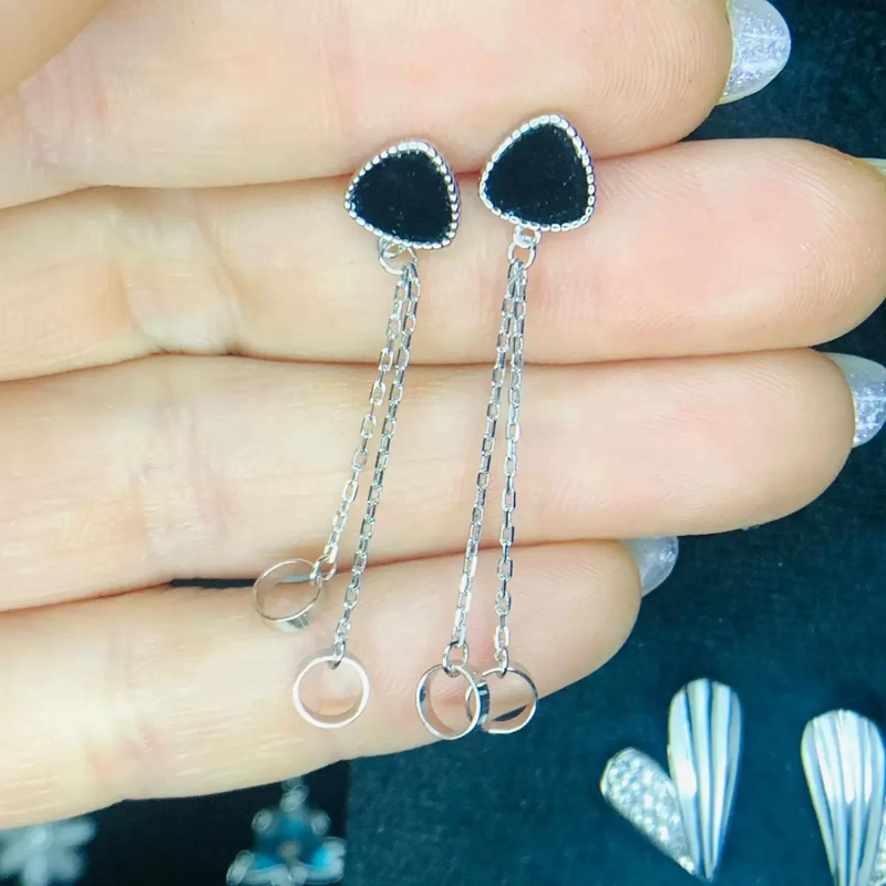 AROS LARGOS DE PLATA 925 CON DISEÑO DE FLORES Y HILOS - 7