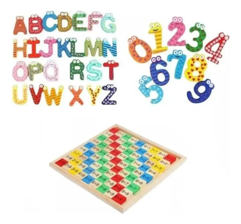 LETRAS Y NUMEROS MAGNE TICOS DE MADERA PARA NIÑOS - 3