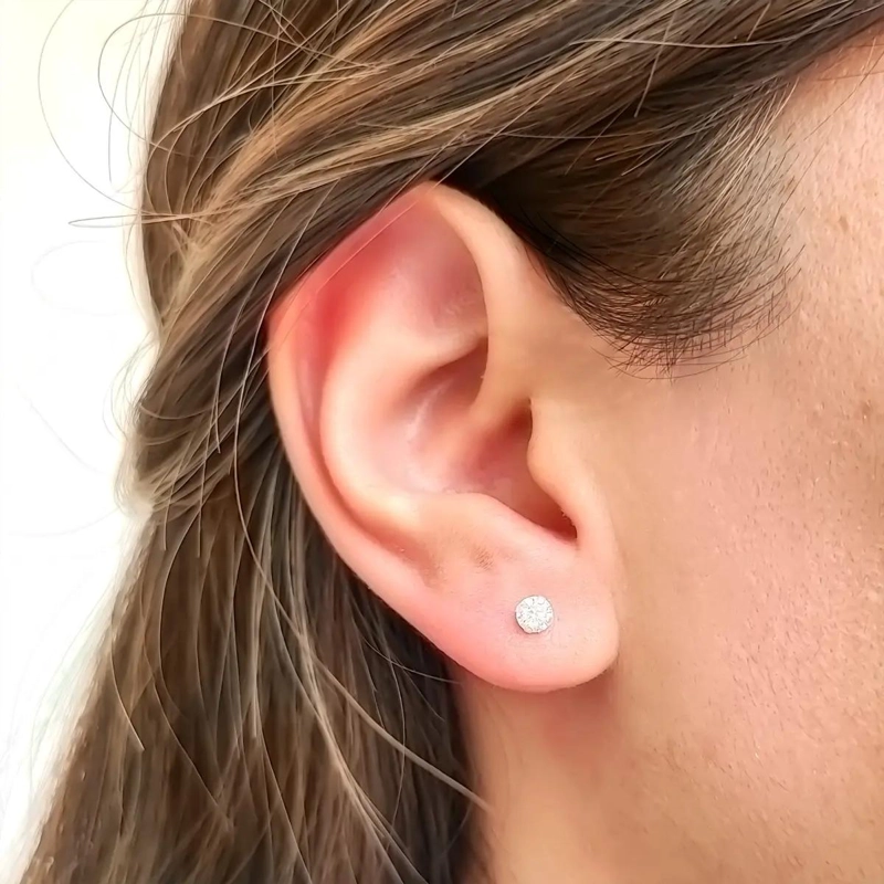 AROS DE PLATA FINA CON CIRCON BLANCO DE 4MM - 3
