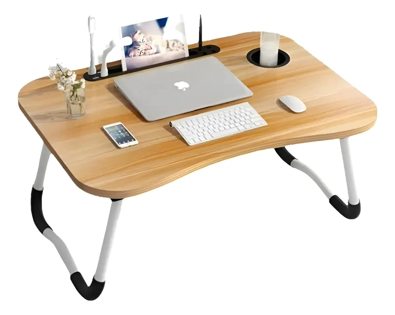 MESA PLEGABLE PARA LAPTOP Y DESAYUNO EN MADERA - 1