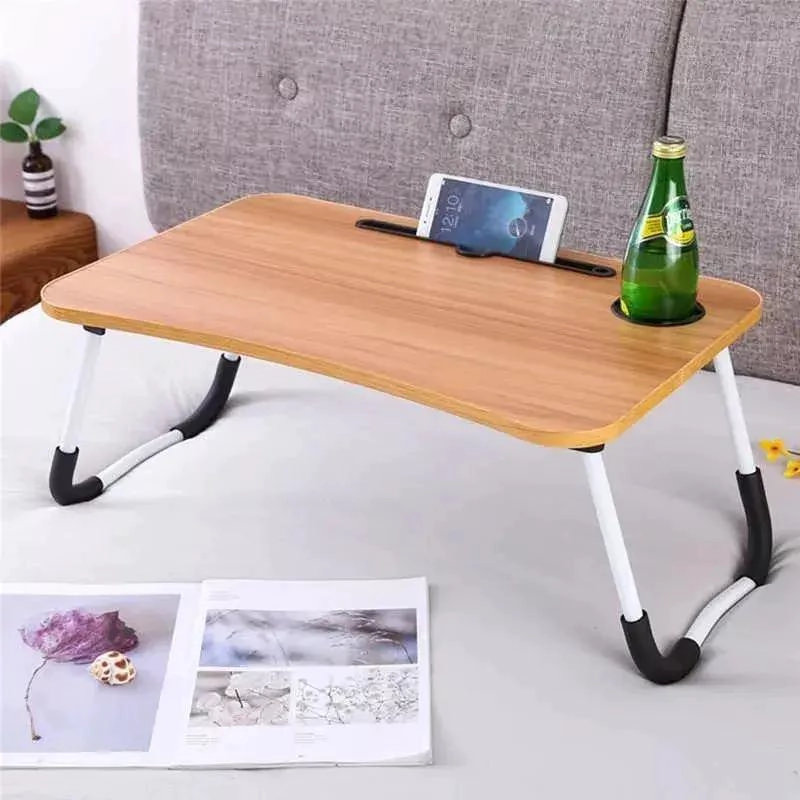 MESA PLEGABLE PARA LAPTOP Y DESAYUNO EN MADERA - 2