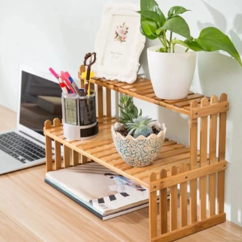 ESTANTE DE BAMBU PARA PLANTAS DE 57 CM CON DISEÑO MODERNO - 5