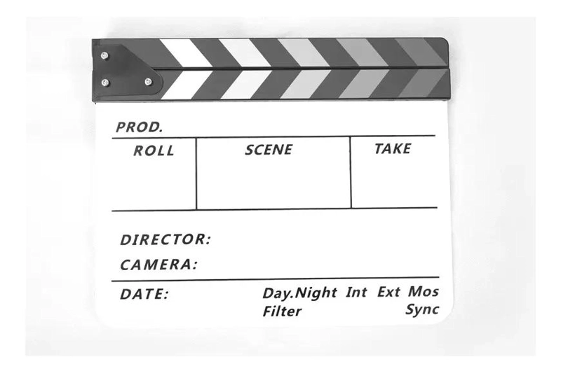 CLAQUETA PROFESIONAL ACRILICA BLANCA 25X30 CM PARA CINE - 3
