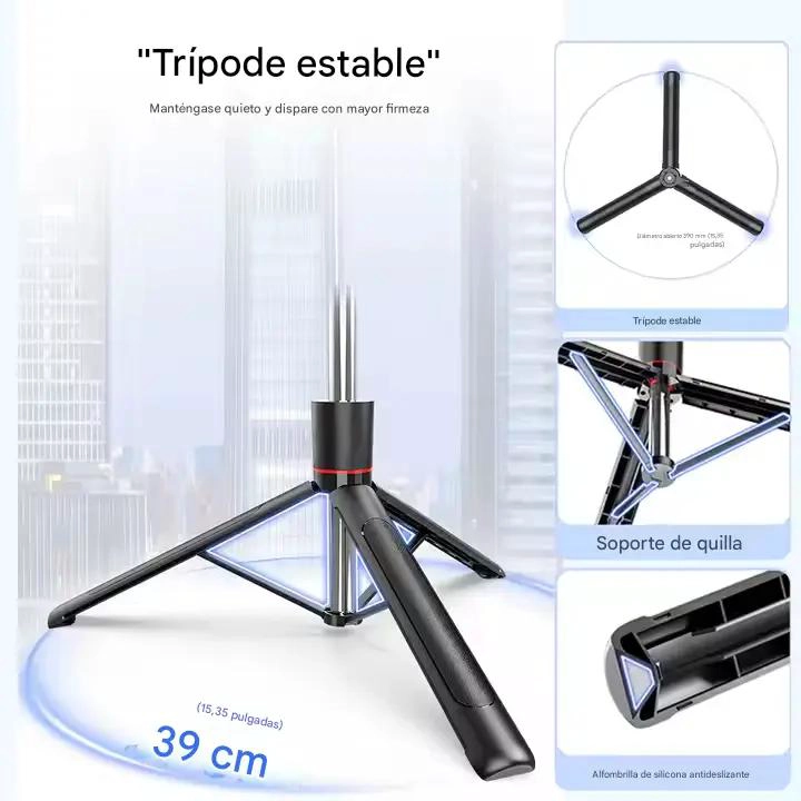 TRIPODE 2 EN 1 CON PALO SELFIE Y ALTURA AJUSTABLE 170 CM - 2