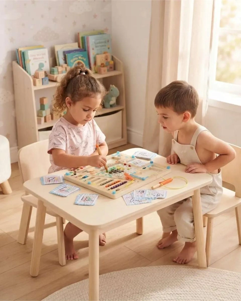 TABLERO MAGNE TICO DE MADERA LABERINTO ESPACIAL PARA NIÑOS - 1