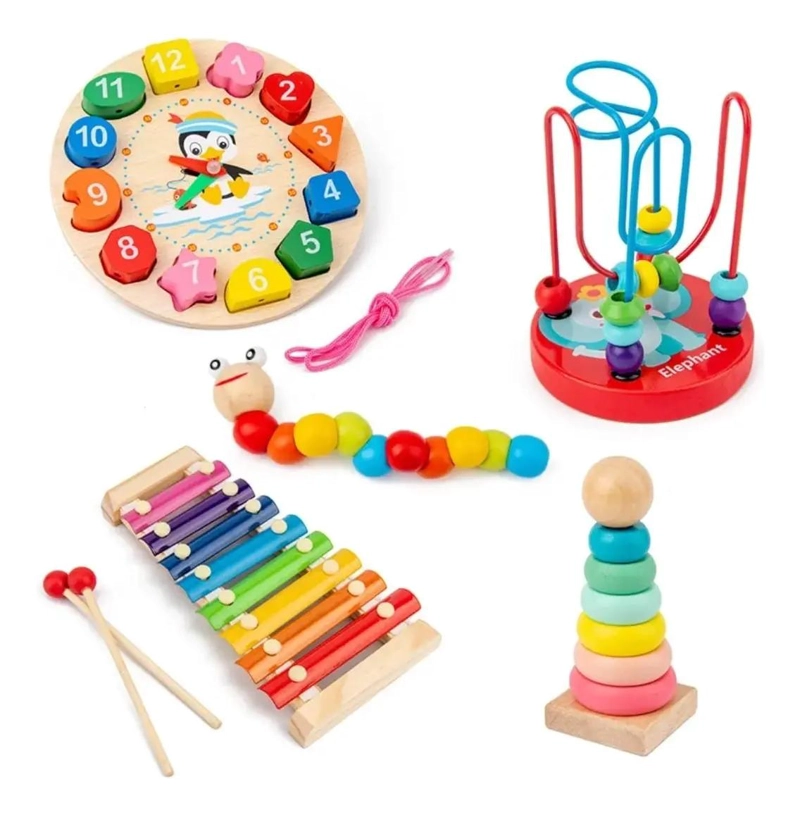 SET DE JUGUETES DIDACTICOS DE MADERA PARA NIÑOS DE 5 PIEZAS - 7