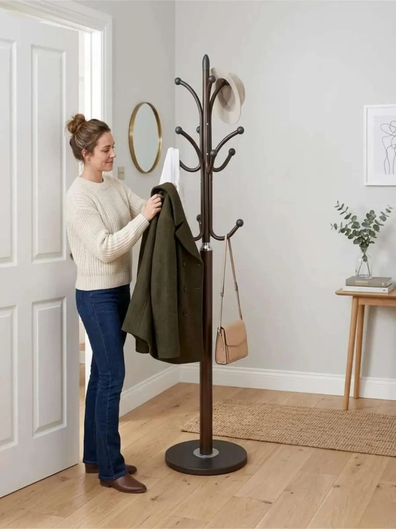 PERCHERO DE PIE CON BASE REFORZADA Y DISEÑO ELEGANTE - 7