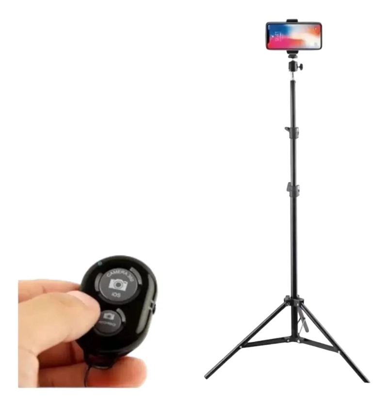 TRIPODE DE 2.10 METROS PARA SMARTPHONE CON CONTROL REMOTO - 1