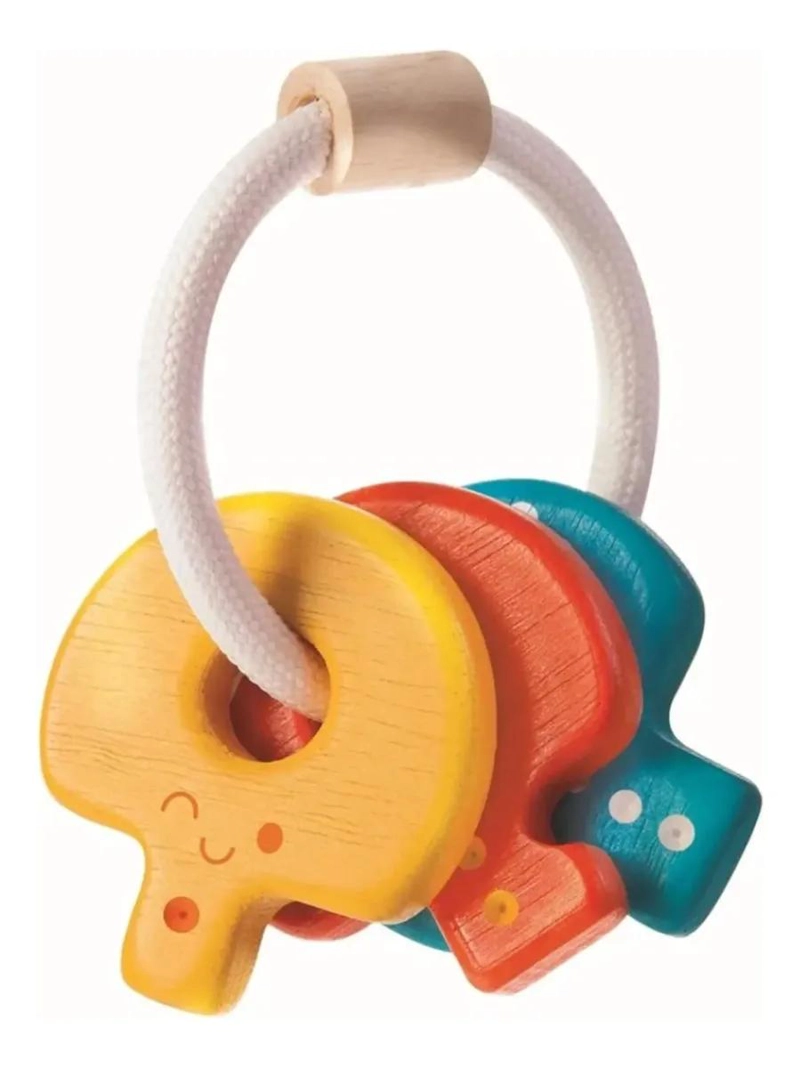 SONAJERO LLAVERO DE MADERA PARA BEBE S ESTIMULA MOTRICIDAD - 1