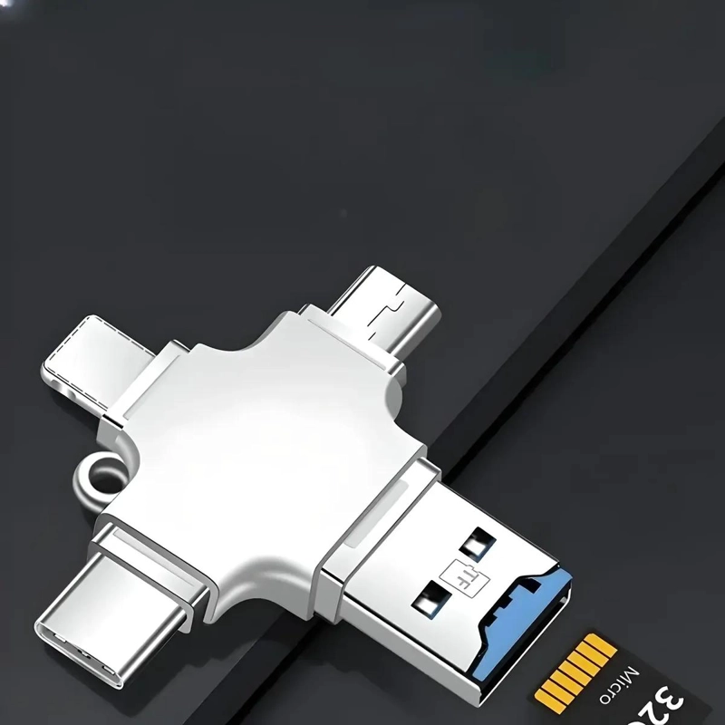 LECTOR DE TARJETA MICROSD 4 EN 1 CON CONECTORES USB Y LIGHTNING - 8