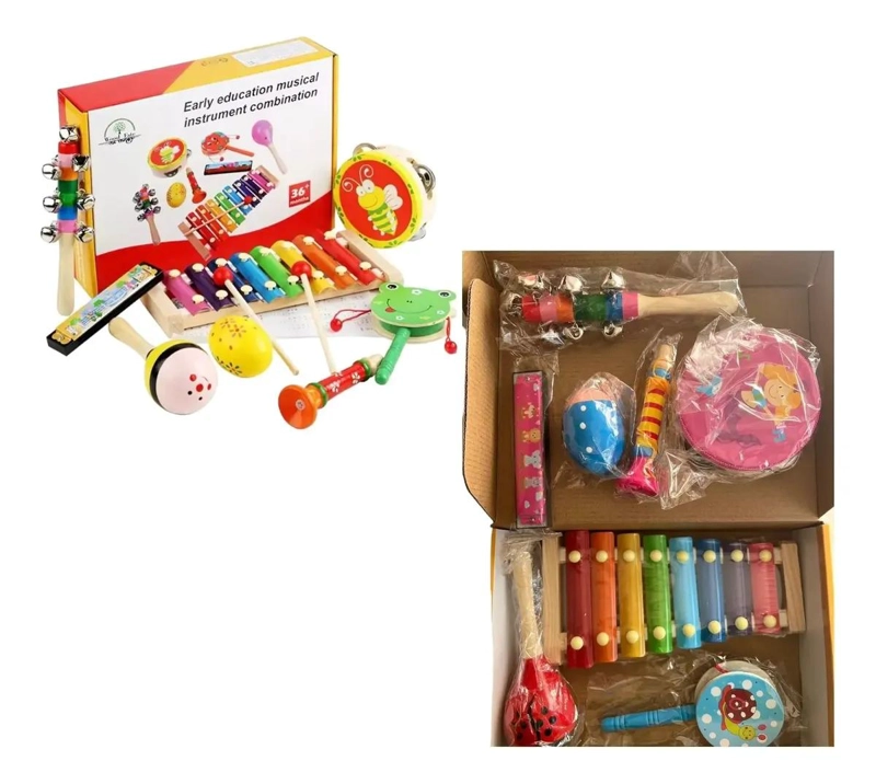 SET DE 8 INSTRUMENTOS MUSICALES DE MADERA PARA BEBE S - 1