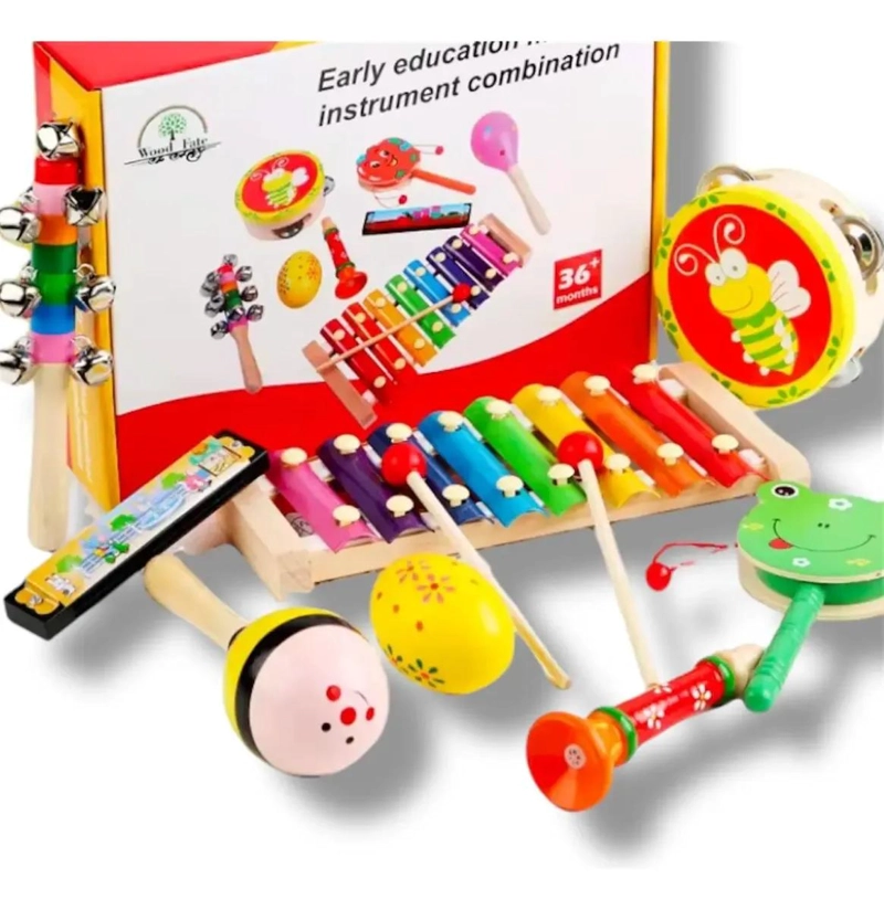 SET DE 8 INSTRUMENTOS MUSICALES DE MADERA PARA BEBE S - 3