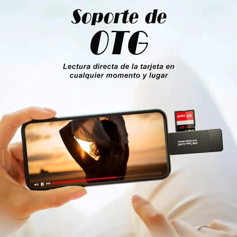 LECTOR DE TARJETAS SD Y MICRO SD A USB TIPO C DE ALTA VELOCIDAD - 6