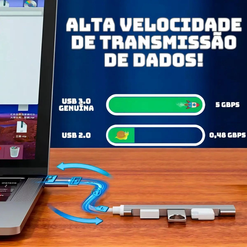 HUB USB 3.0 TIPO C 4 PUERTOS ALTA VELOCIDAD - 5