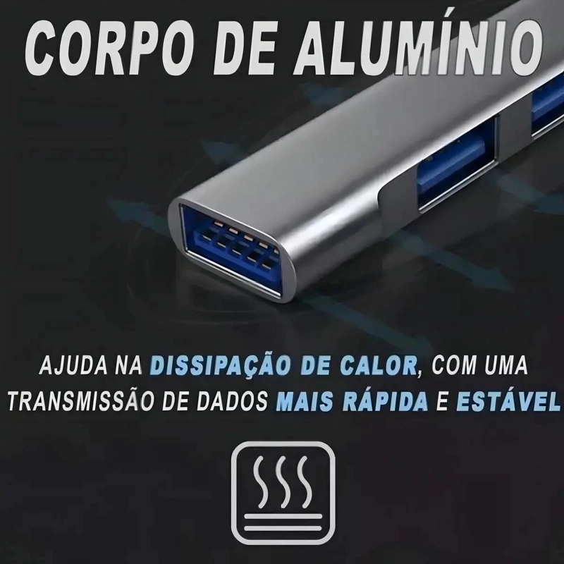 HUB USB 3.0 TIPO C 4 PUERTOS ALTA VELOCIDAD - 6