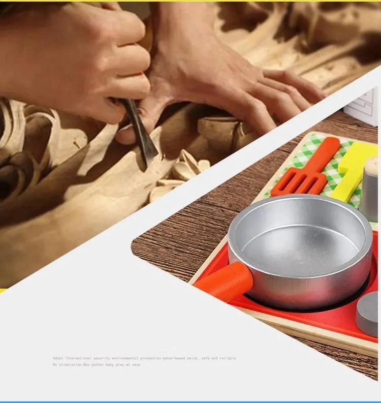 JUEGO DIDACTICO DE COCINA DE MADERA CON UTENSILIOS Y VERDURAS - 6
