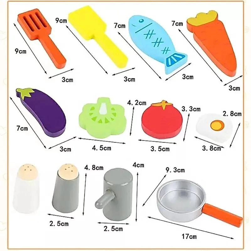 JUEGO DIDACTICO DE COCINA DE MADERA CON UTENSILIOS Y VERDURAS - 8