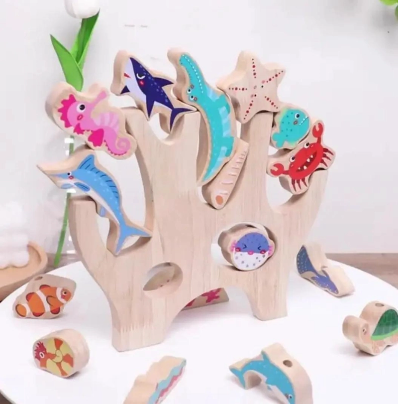 BLOQUES APILABLES DE MADERA PARA JUGAR Y APRENDER - 3