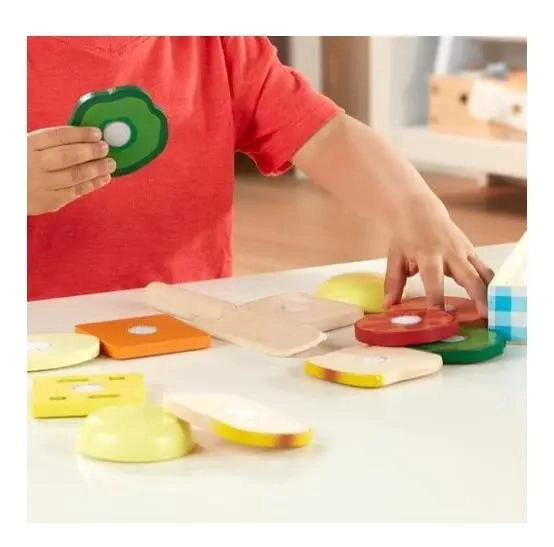 JUEGO DIDACTICO DE MADERA PARA ARMAR HAMBURGUESAS Y SANDWICHES - 2