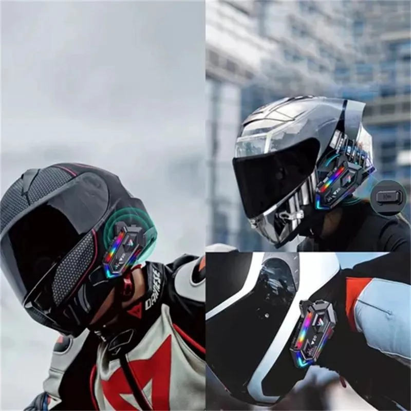 INTERCOMUNICADOR BLUETOOTH PARA CASCO DE MOTO CON AURICULARES - 1