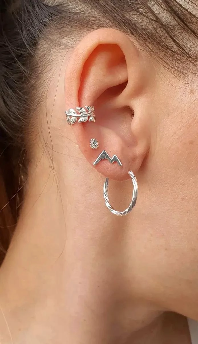 ARO EARCUFF DE PLATA 925 SIN PERFORACION PARA USO DIARIO - 4