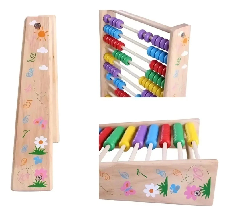 SET EDUCATIVO ABACO DE MADERA Y JUEGO DE PESCA PARA NIÑOS - 3