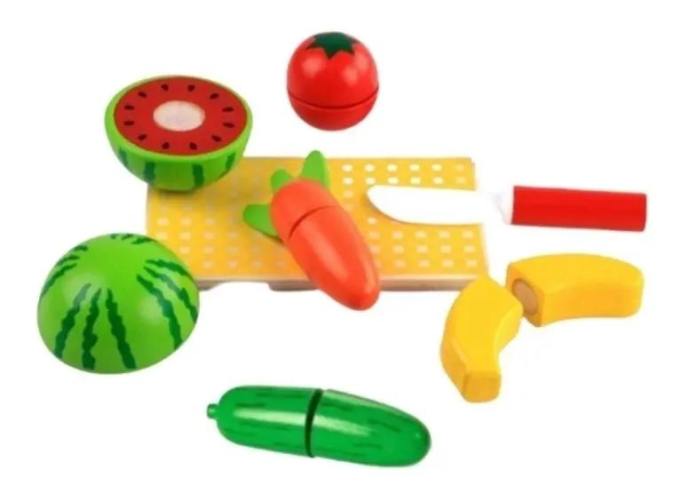 JUGUETE DIDACTICO DE MADERA PARA CORTAR FRUTAS Y VERDURAS - 4