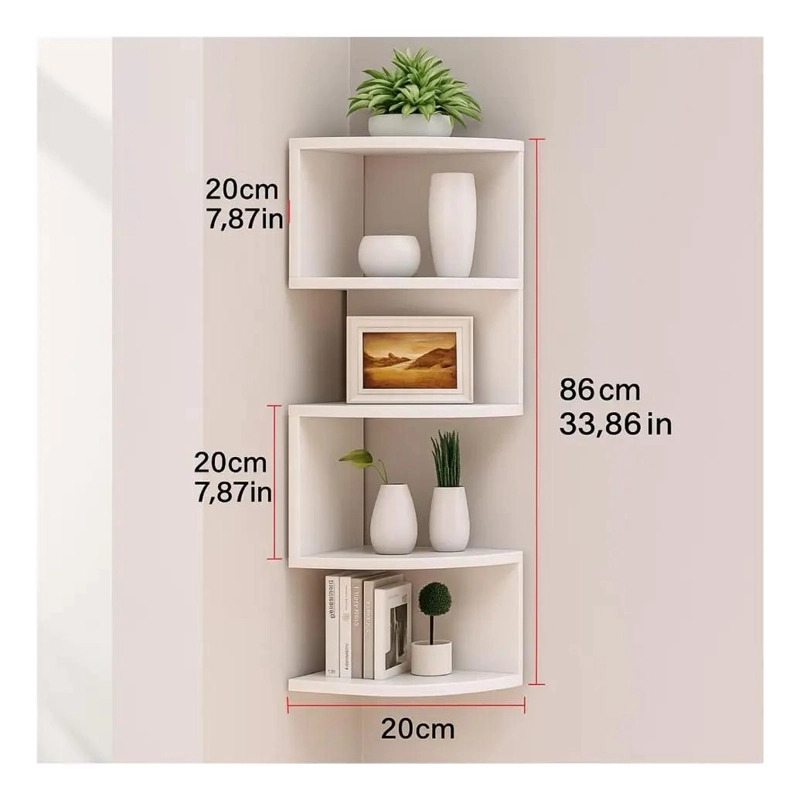 REPISA ESQUINERO DECORATIVA MINIMALISTA DE 5 NIVELES PARA PARED - 7