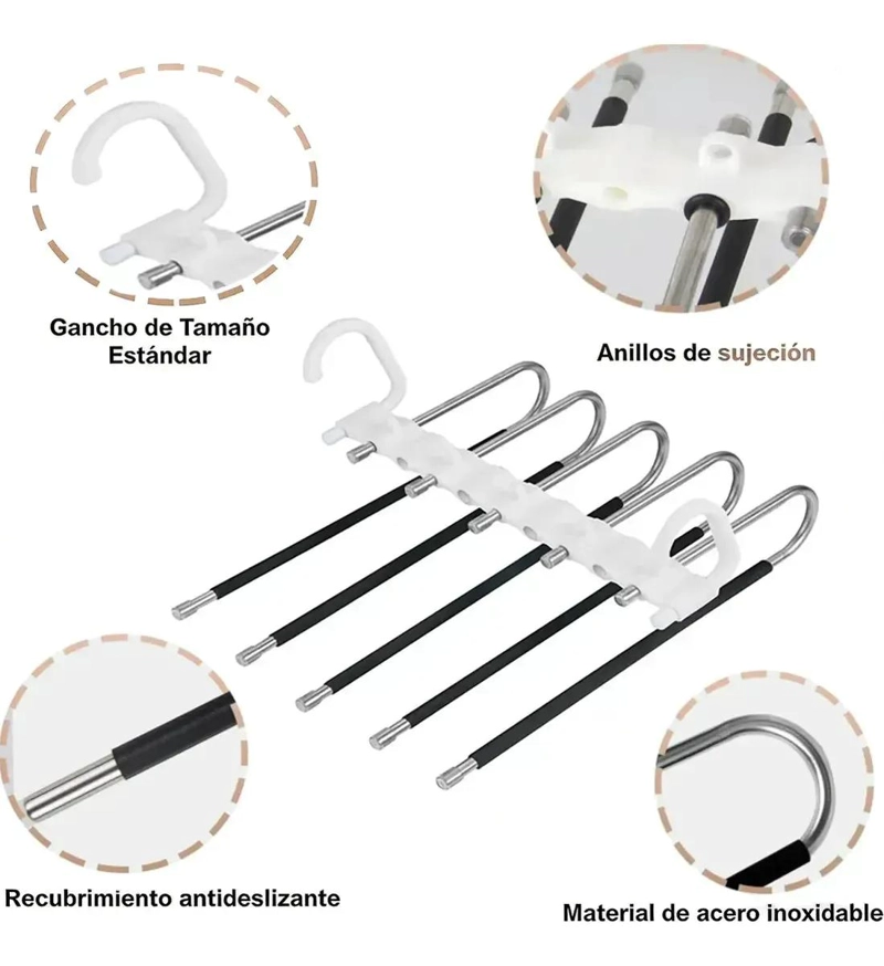 COLGADOR DE METAL MULTICAPA PARA ORGANIZAR ROPA Y ACCESORIOS - 4