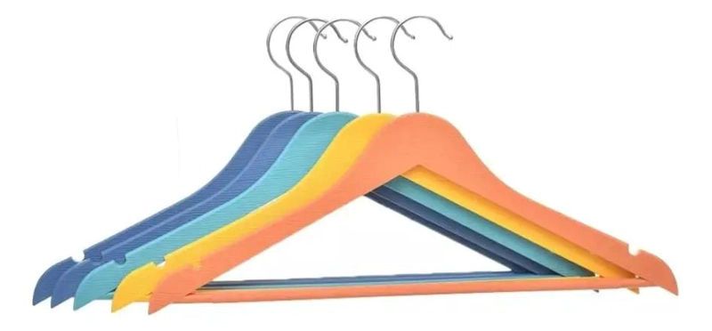 SET DE 30 COLGADORES ANTIDESLIZANTES PARA ROPA DE PVC - 1