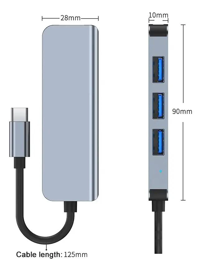 HUB USB 3.0 TIPO C CON 4 PUERTOS PARA CONEXION RAPIDA - 2