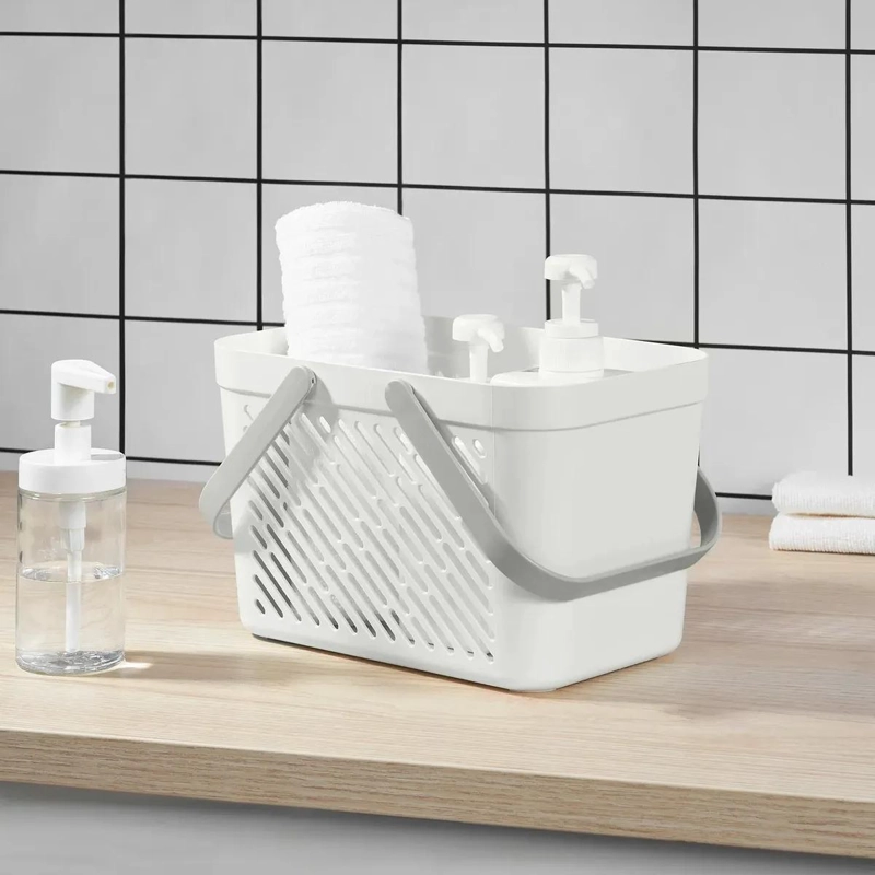 CANASTO ORGANIZADOR DE PLASTICO PARA BAÑO Y HOGAR 27X18X17 CM - 4