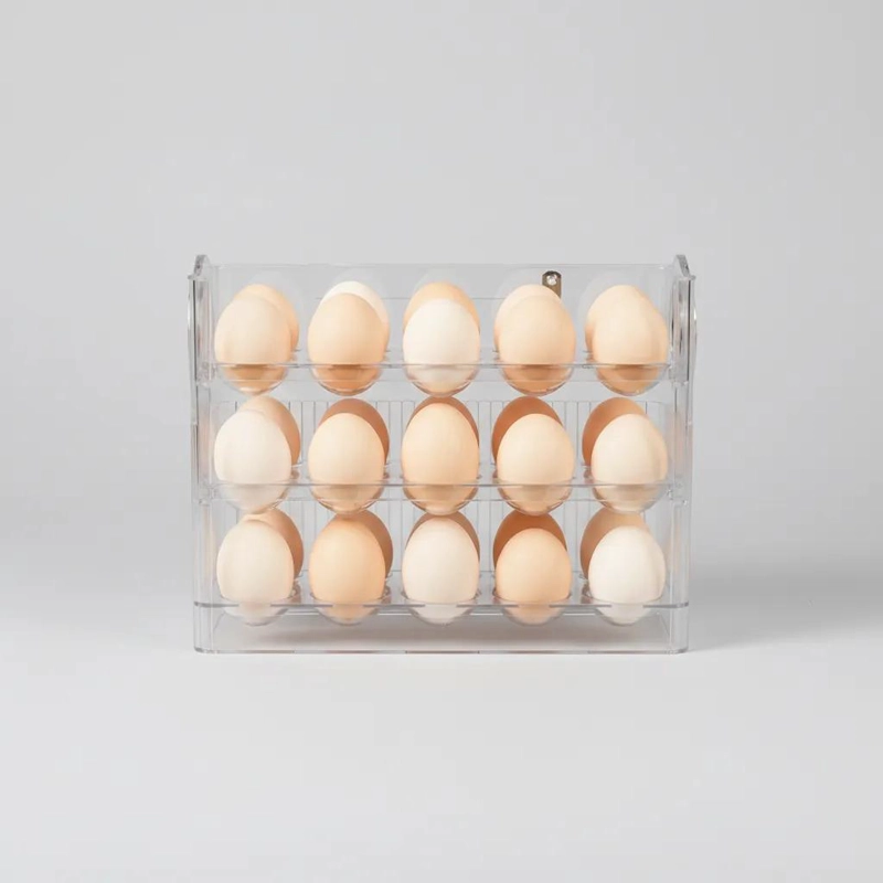 ORGANIZADOR ACRILICO DE HUEVOS 3 NIVELES PARA 30 HUEVOS - 1