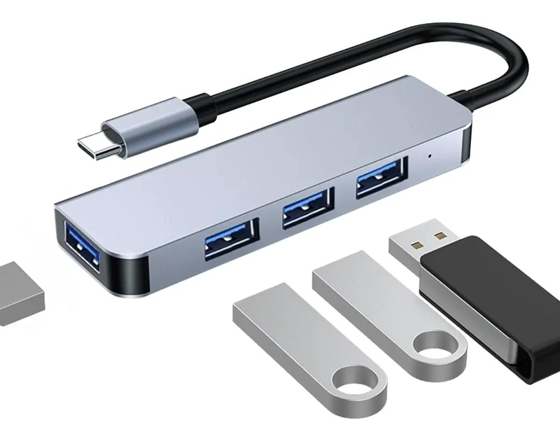 ADAPTADOR CONVERTIDOR TIPO C CON 4 PUERTOS USB - 2