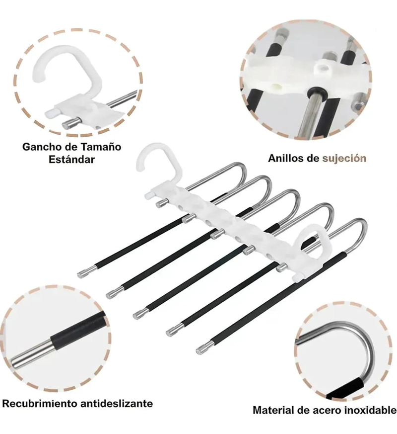 COLGADOR DE METAL MULTICAPA PARA ORGANIZAR ROPA Y ACCESORIOS - 4