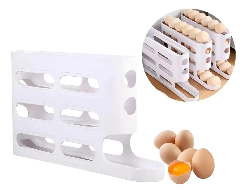 DISPENSADOR DE HUEVOS RODANTE PARA 26 HUEVOS EN COCINA - 1