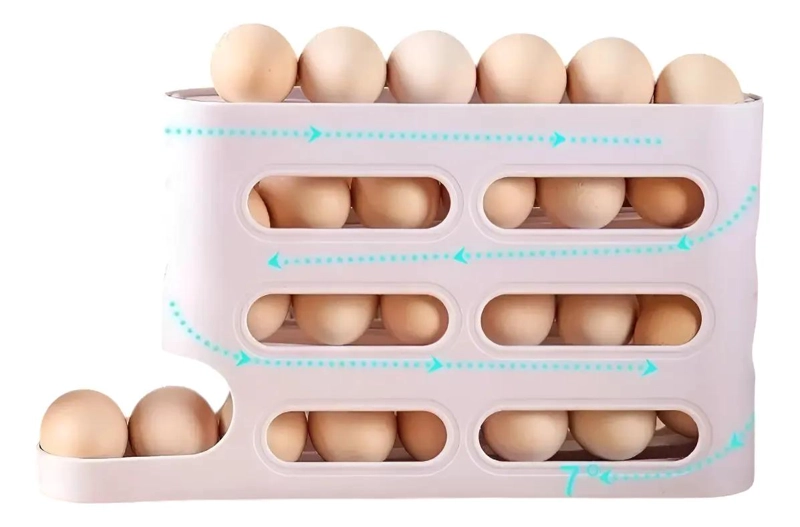 DISPENSADOR DE HUEVOS RODANTE PARA 26 HUEVOS EN COCINA - 4