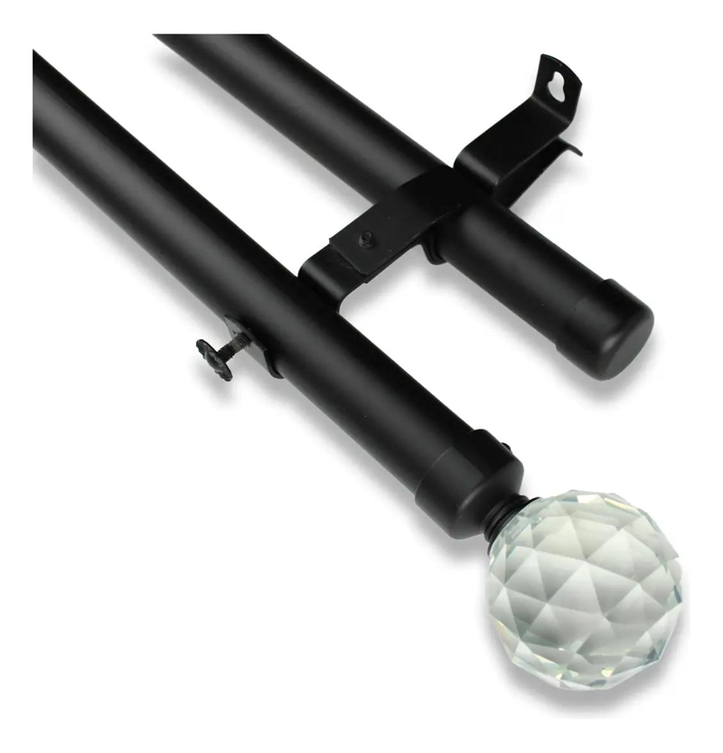 BARRAS DE CORTINA EXTENSIBLES METALICAS 120 A 210 CM COLOR CRISTAL - 1