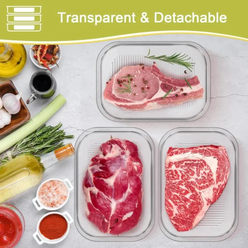 CONTENEDOR ACRILICO ORGANIZADOR PARA REFRIGERADOR CON TAPA - 8