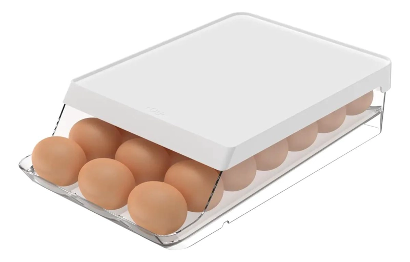 ORGANIZADOR DE HUEVOS TRANSPARENTE PARA REFRIGERADOR 21 UNIDADES - 3