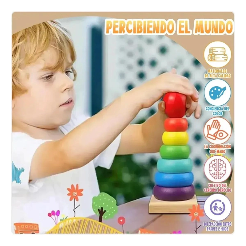 PACK DE 9 JUGUETES DIDACTICOS DE MADERA PARA APRENDER JUGANDO - 3