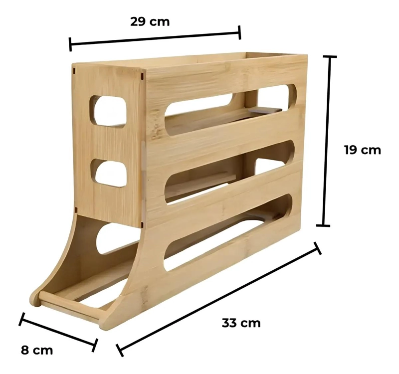 DISPENSADOR DE HUEVOS DE 4 NIVELES EN BAMBU PARA COCINA - 2