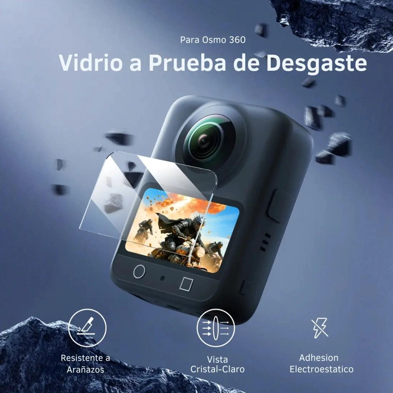 VIDRIO TEMPLADO RESISTENTE PARA CAMARA DJI OSMO 360 - 2